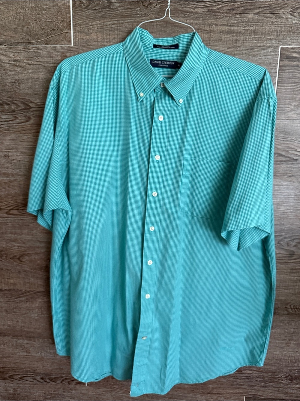 Daniel Cremieux Men’s Short Sleeve Button-Down Shirt - Teal Green